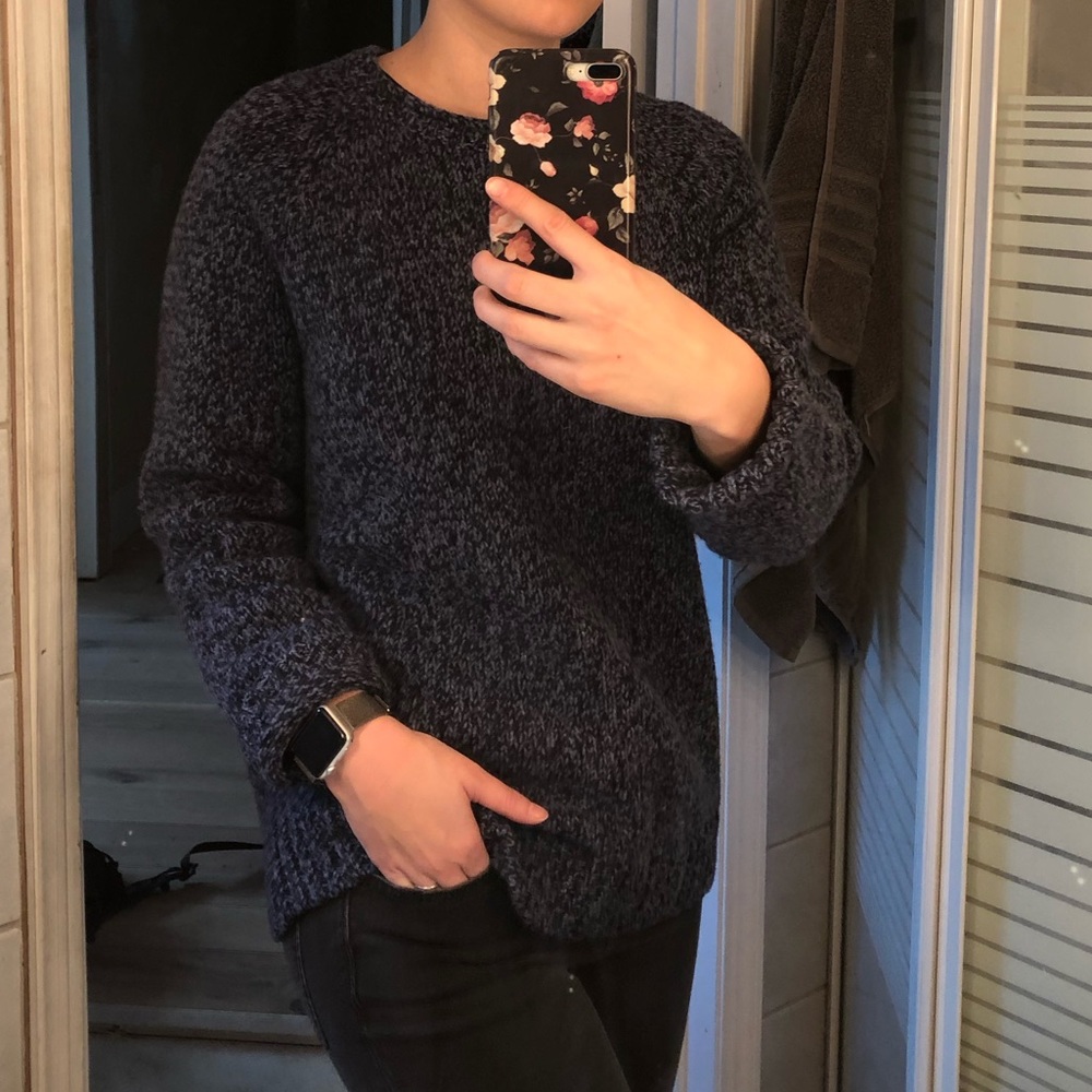 100% Wool LL Bean Blue Sweater